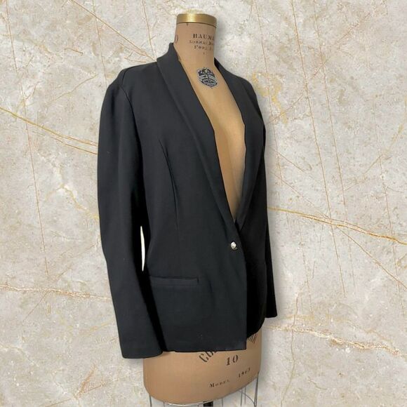 Anne Klein Black Single Breasted lightweight unlined viscose mix blazer size XL - Picture 1 of 14